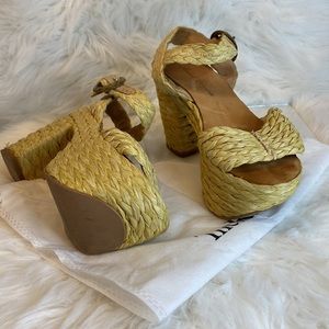 Robert Clegerie platform weave sandal.
